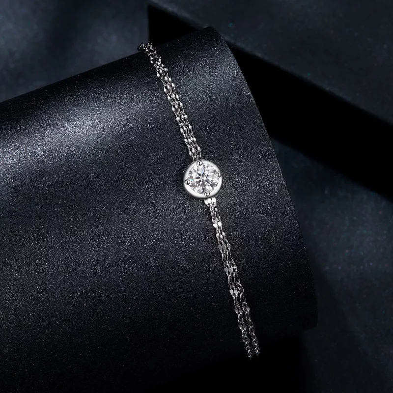 (afbeelding voor) PANDORA Style 0,5ct Moissanite dubbele tegelarmband (met één certificaat) - MSB0 - Bekijken 2
