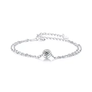 PANDORA Style 0,5ct Moissanite dubbele tegelarmband (met één certificaat) - MSB020 (afbeelding voor) PANDORA Style 0,5ct Moissanite dubbele tegelarmband (met één certificaat) - MSB020