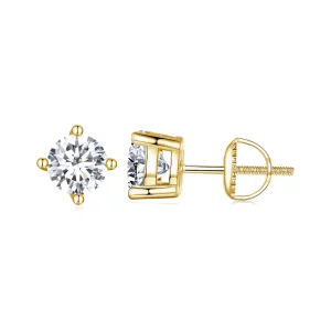 (afbeelding voor) PANDORA Style 1 karaat vierklauw moissanite oorbellen - MSE003-LB