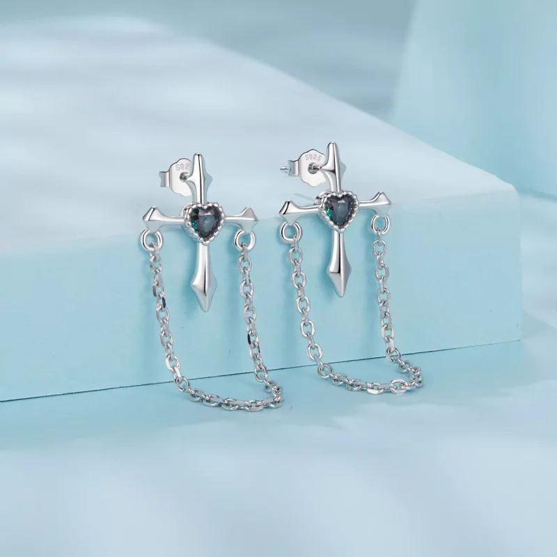 (afbeelding voor) PANDORA Style Chain kruis oorbellen - SCE1808 - Bekijken 2