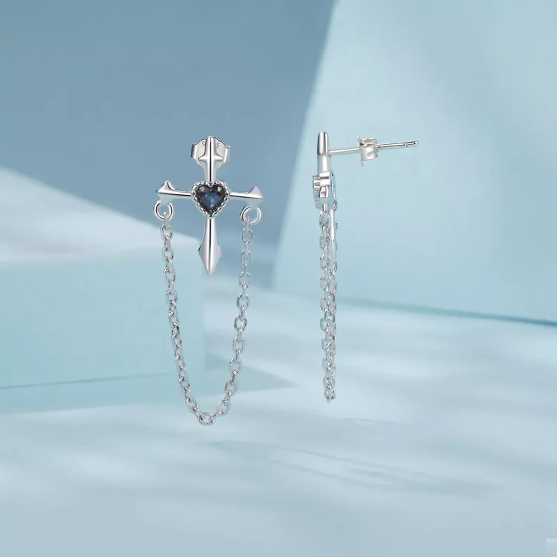 (afbeelding voor) PANDORA Style Chain kruis oorbellen - SCE1808 - Bekijken 3