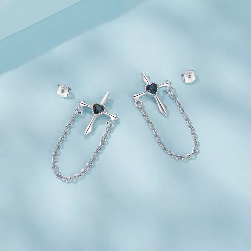 (afbeelding voor) PANDORA Style Chain kruis oorbellen - SCE1808 - Bekijken 4