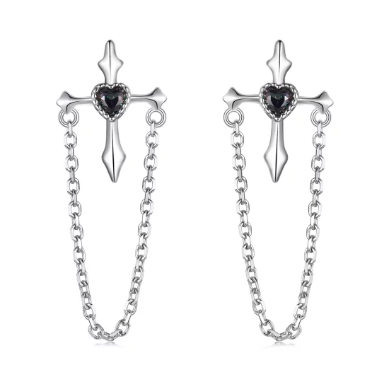 (afbeelding voor) PANDORA Style Chain kruis oorbellen - SCE1808