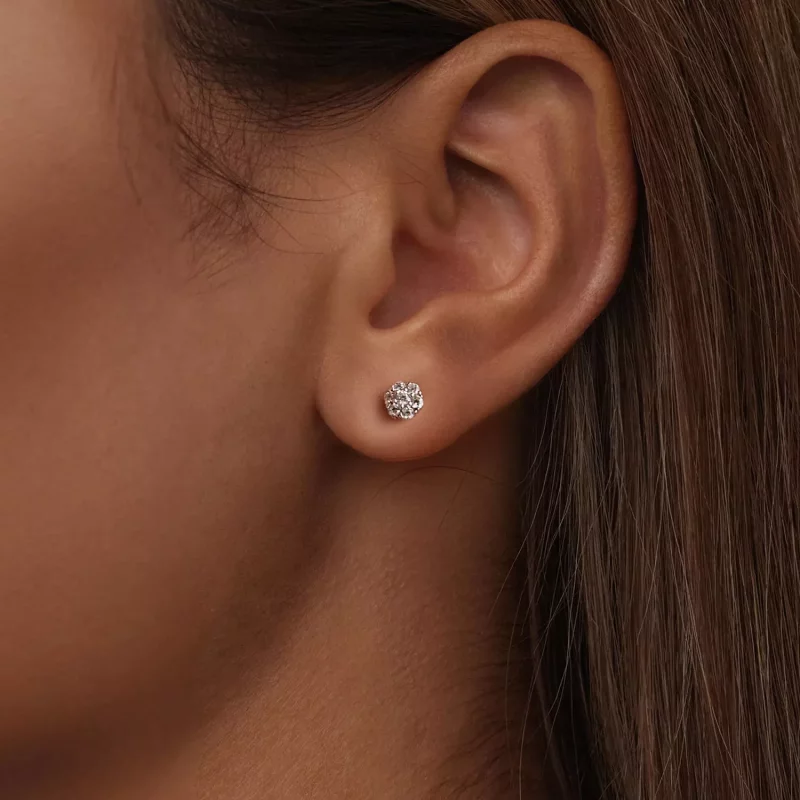 (afbeelding voor) PANDORA Style Moissanite oorbellen (met één certificaat) - MSE059 - Bekijken 6