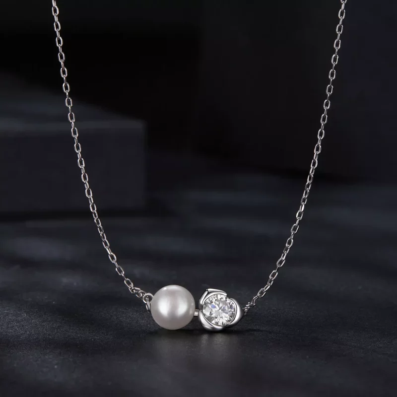 (afbeelding voor) PANDORA Style Moissanite Rose Ketting (met één certificaat) - MSN040 - Bekijken 3