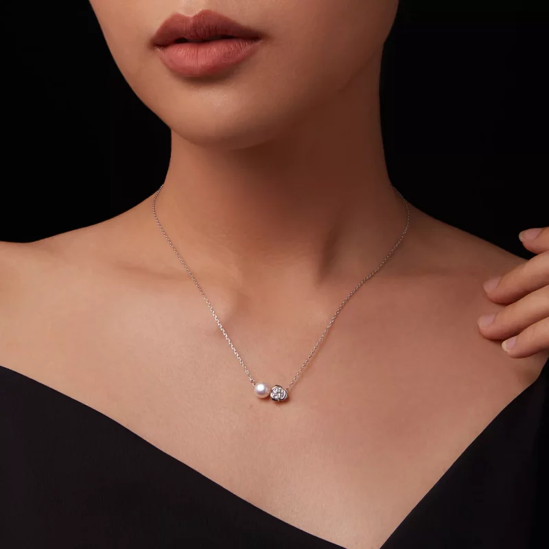(afbeelding voor) PANDORA Style Moissanite Rose Ketting (met één certificaat) - MSN040 - Bekijken 7