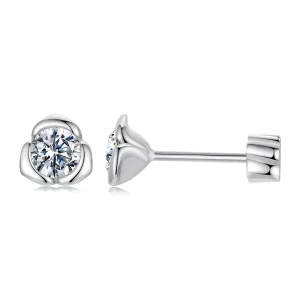 (afbeelding voor) PANDORA Style Moissanite Rose Oorbellen (met één certificaat) - MSE071