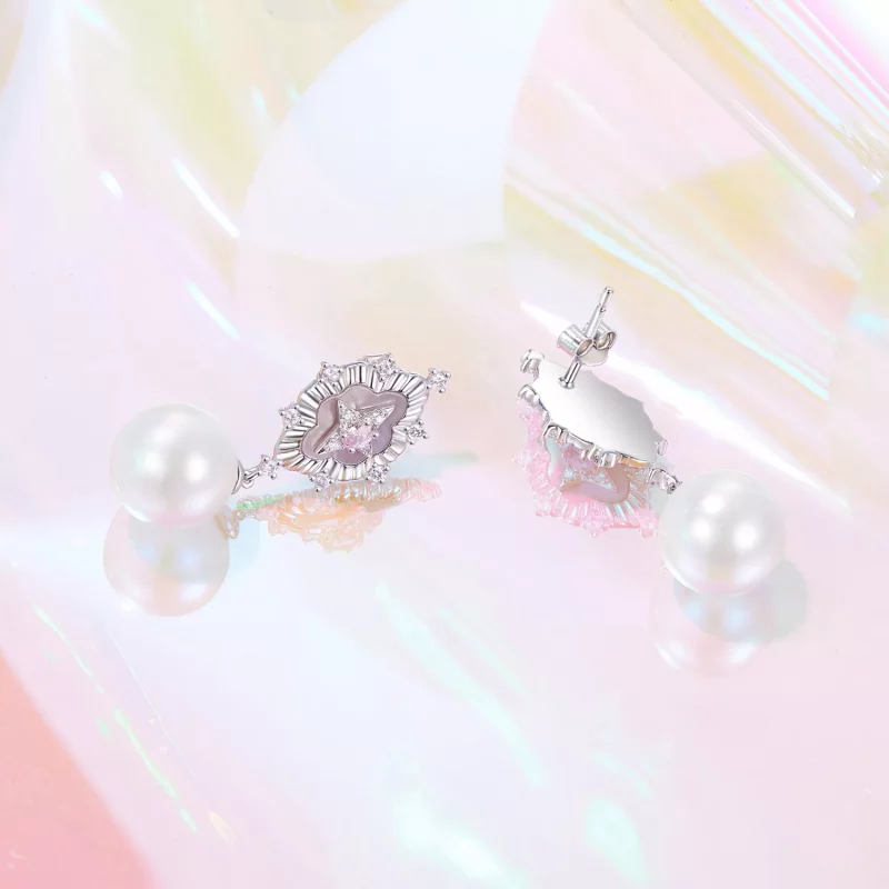 (afbeelding voor) PANDORA Style Starlight roze oorbellen - YIE246 - Bekijken 4