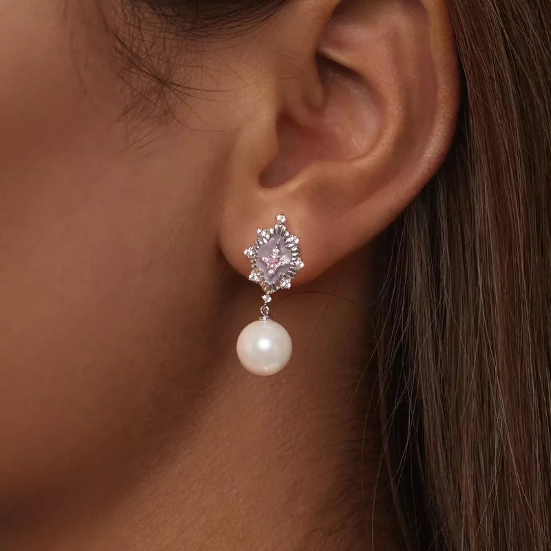 (afbeelding voor) PANDORA Style Starlight roze oorbellen - YIE246 - Bekijken 6