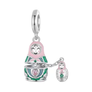 Russische poppenhanger in PANDORA-stijl - SCC2901 (afbeelding voor) Russische poppenhanger in PANDORA-stijl - SCC2901