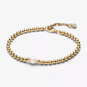 (afbeelding voor) Pandora Behandelde Gecultiveerde Zoetwaterparel en Kralen Armband - 563173C01