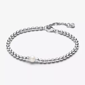 (afbeelding voor) Pandora Behandelde Gecultiveerde Zoetwaterparel en Kralen Armband - 593173C01