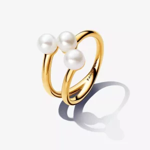 Pandora Behandelde Gecultiveerde Zoetwaterparel Open Ring - 163285C01 (afbeelding voor) Pandora Behandelde Gecultiveerde Zoetwaterparel Open Ring - 163285C01