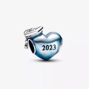 Pandora Blauwe 2023 hartvormige afstudeerbedel - 792590C01 (afbeelding voor) Pandora Blauwe 2023 hartvormige afstudeerbedel - 792590C01