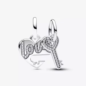 Pandora Deelbare hangende bedel hart & sleutel - 793081C01 (afbeelding voor) Pandora Deelbare hangende bedel hart & sleutel - 793081C01