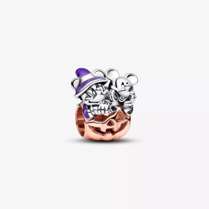 Pandora Disney Mickey Mouse & Minnie Mouse Halloween Pompoen Bedel - 782816C01 (afbeelding voor) Pandora Disney Mickey Mouse & Minnie Mouse Halloween Pompoen Bedel - 782816C01