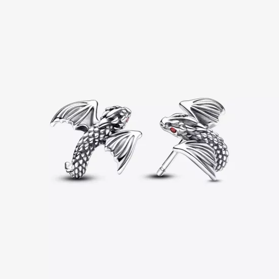 (afbeelding voor) Pandora Game of Thrones oorstekers met kronkelige draak - 292970C01
