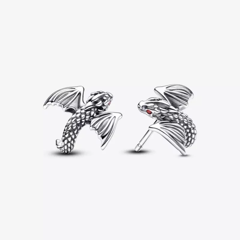 (afbeelding voor) Pandora Game of Thrones oorstekers met kronkelige draak - 292970C01
