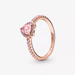 Pandora Glinsterende Verhoogde Hartring - 188421C04 (afbeelding voor) Pandora Glinsterende Verhoogde Hartring - 188421C04