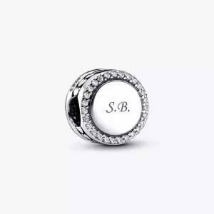 (afbeelding voor) Pandora Graveerbare Sprankelende Button Bedel - 798747C01