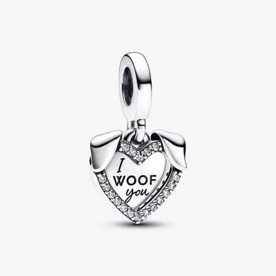 (afbeelding voor) Pandora Hart & Hond dubbele hangende bedel - 792647C01