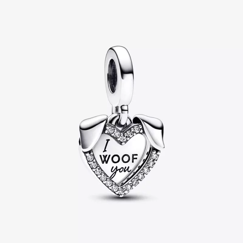 (afbeelding voor) Pandora Hart & Hond dubbele hangende bedel - 792647C01