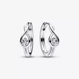 (afbeelding voor) Pandora Infinite Lab-grown Diamond Hoop Oorbellen 0,20 karaat tw Sterling Zilver - 292412C01