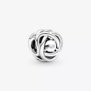 Pandora Juni Geboortesteen Wit Oneindige Cirkel Bedel - 790064C04 (afbeelding voor) Pandora Juni Geboortesteen Wit Oneindige Cirkel Bedel - 790064C04