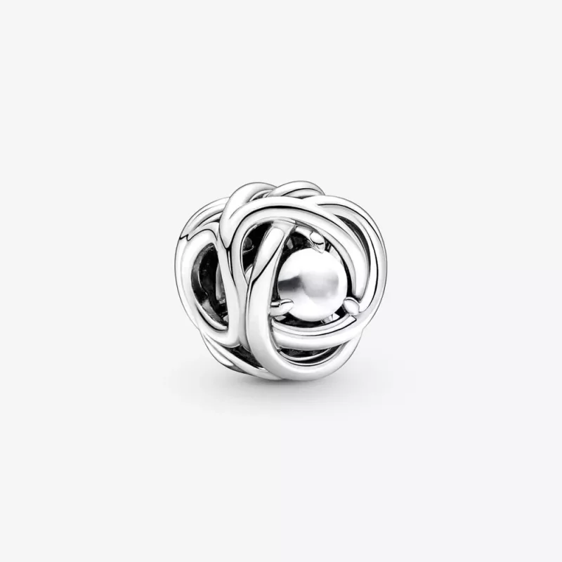 (afbeelding voor) Pandora Juni Geboortesteen Wit Oneindige Cirkel Bedel - 790064C04