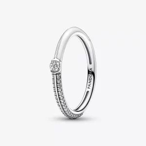 Pandora ME Pavé & Witte Dubbele Ring - 192528C02 (afbeelding voor) Pandora ME Pavé & Witte Dubbele Ring - 192528C02