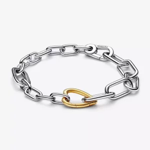 (afbeelding voor) Pandora ME tweekleurige schakelarmband met hartvormige schakel - 562527C00