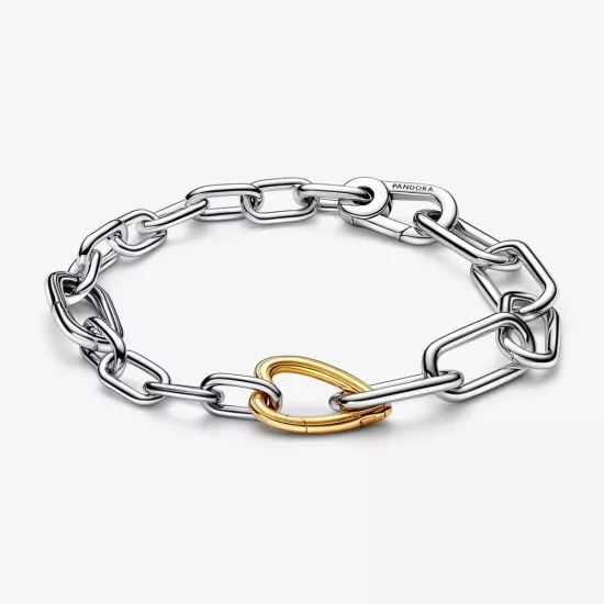 (afbeelding voor) Pandora ME tweekleurige schakelarmband met hartvormige schakel - 562527C00