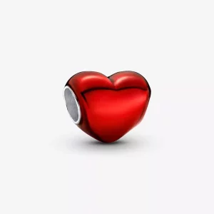 Pandora Metallic Red Heart Charm - 793337C02 (afbeelding voor) Pandora Metallic Red Heart Charm - 793337C02