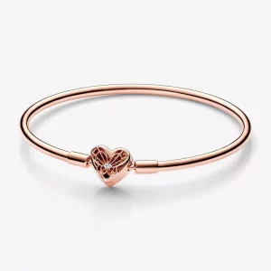 Pandora Moments Hart en Vlinder Bangle - 582594C01 (afbeelding voor) Pandora Moments Hart en Vlinder Bangle - 582594C01