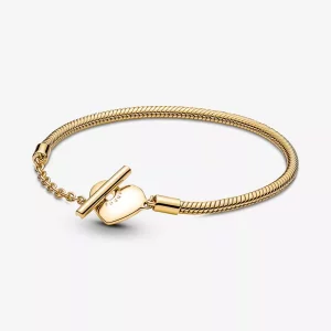 (afbeelding voor) Pandora Moments Hart T-Balk Snake Chain Armband - 569285C00