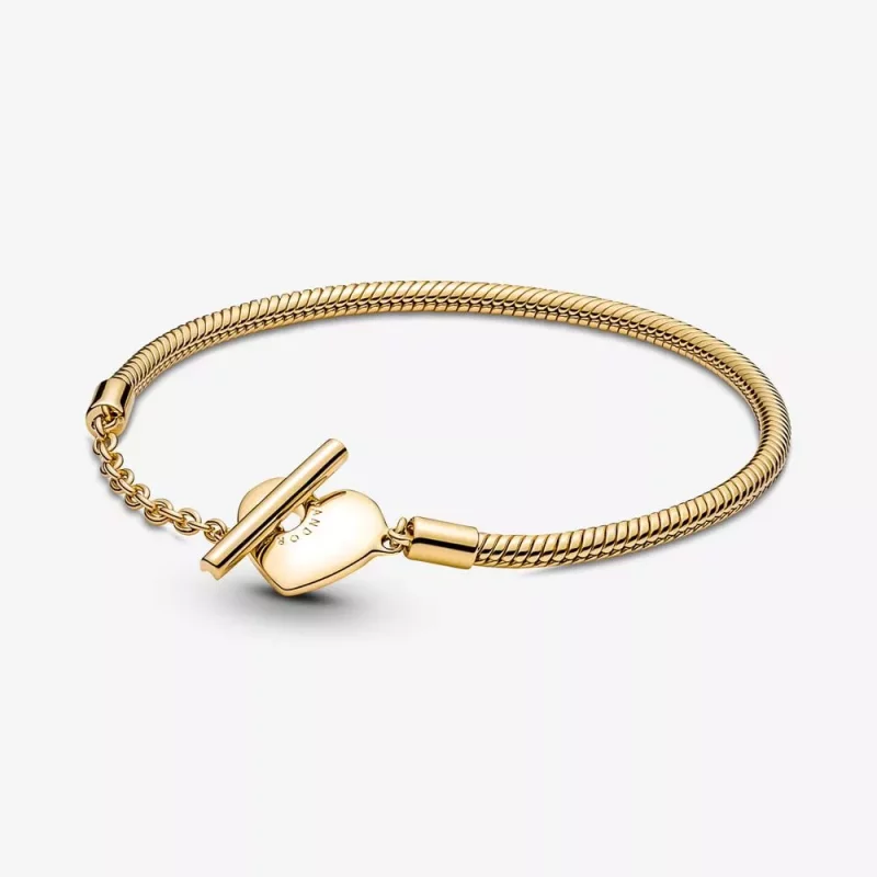 (afbeelding voor) Pandora Moments Hart T-Balk Snake Chain Armband - 569285C00