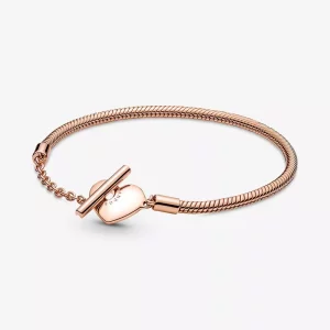 (afbeelding voor) Pandora Moments Hart T-Bar Snake Chain Armband - 589285C00