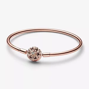 Pandora Moments Sparkling Snowflake Clasp Bangle - 582338C01 (afbeelding voor) Pandora Moments Sparkling Snowflake Clasp Bangle - 582338C01