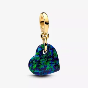 Pandora Opalescent Groen Hart Hangende Bedel - 763348C01 (afbeelding voor) Pandora Opalescent Groen Hart Hangende Bedel - 763348C01