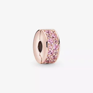 Pandora Pink Pavé Clip Charm - 781817PCZ (afbeelding voor) Pandora Pink Pavé Clip Charm - 781817PCZ