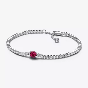 (afbeelding voor) Pandora Red Sparkling Round Pavé Tennis Bracelet - 592403C01
