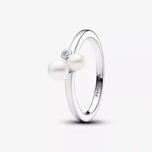 Pandora Ring met Twee Behandelde Gecultiveerde Zoetwaterparels - 193156C01 (afbeelding voor) Pandora Ring met Twee Behandelde Gecultiveerde Zoetwaterparels - 193156C01