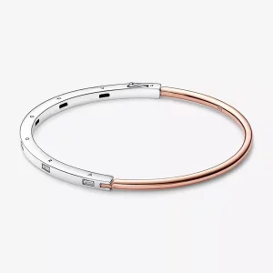 Pandora Signature tweekleurige I-D pavé bangle - 582740C01 (afbeelding voor) Pandora Signature tweekleurige I-D pavé bangle - 582740C01