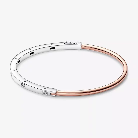 (afbeelding voor) Pandora Signature tweekleurige I-D pavé bangle - 582740C01