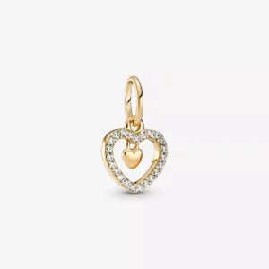 Pandora Sprankelend Dubbel Hart Hangende Bedel - 759142C01 (afbeelding voor) Pandora Sprankelend Dubbel Hart Hangende Bedel - 759142C01