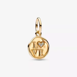 Pandora Sprankelende hangende bedel met LOVE-stempel - 752605C01 (afbeelding voor) Pandora Sprankelende hangende bedel met LOVE-stempel - 752605C01