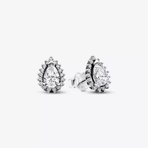 Pandora Sprankelende Peer Halo Oorknopjes - 292834C01 (afbeelding voor) Pandora Sprankelende Peer Halo Oorknopjes - 292834C01