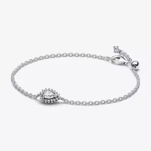 (afbeelding voor) Pandora Sprankelende Peer Halo Schakelarmband - 593001C01