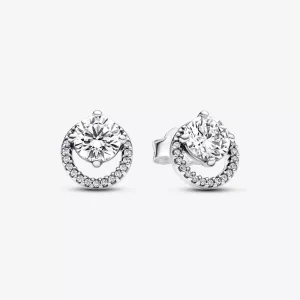 Pandora Sprankelende Ronde Halo Oorknopjes - 291248C01 (afbeelding voor) Pandora Sprankelende Ronde Halo Oorknopjes - 291248C01