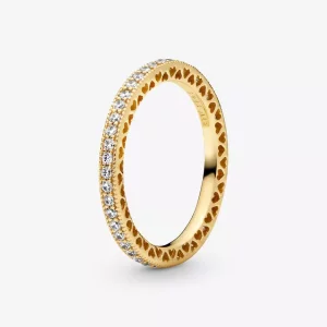 Pandora Sprankeling & Harten Ring - 168655C01 (afbeelding voor) Pandora Sprankeling & Harten Ring - 168655C01